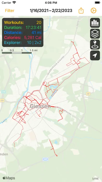 Workout Map سکرین شاٹس