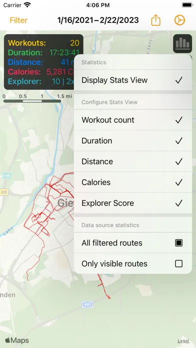 Workout Map سکرین شاٹس