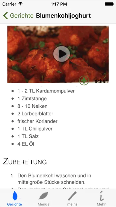 Indisch Kochen 스크린샷