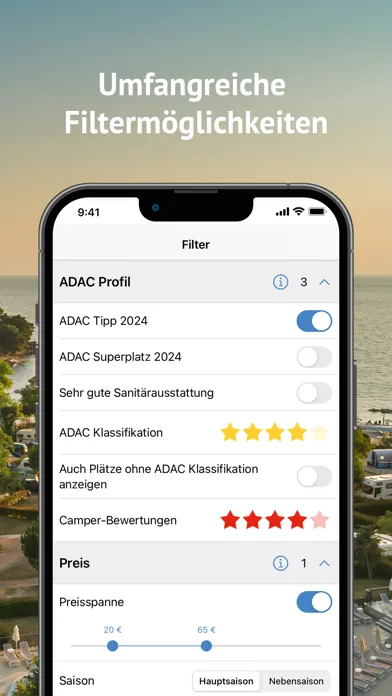Captures d'écran de ADAC Camping / Stellplatz 2024