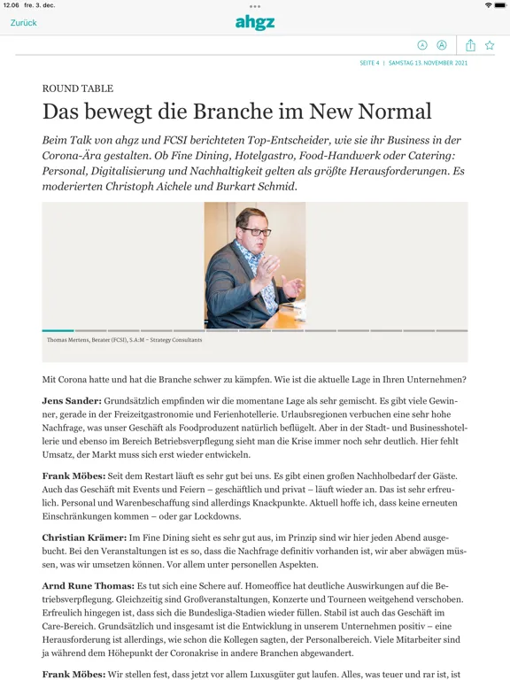 Captures d'écran de AHGZ Zeitungsapp iPad 