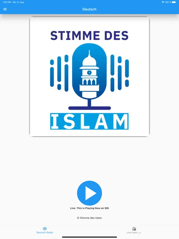 Tangkapan skrin Stimme des Islam iPad 