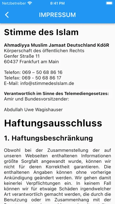 Tangkapan skrin Stimme des Islam