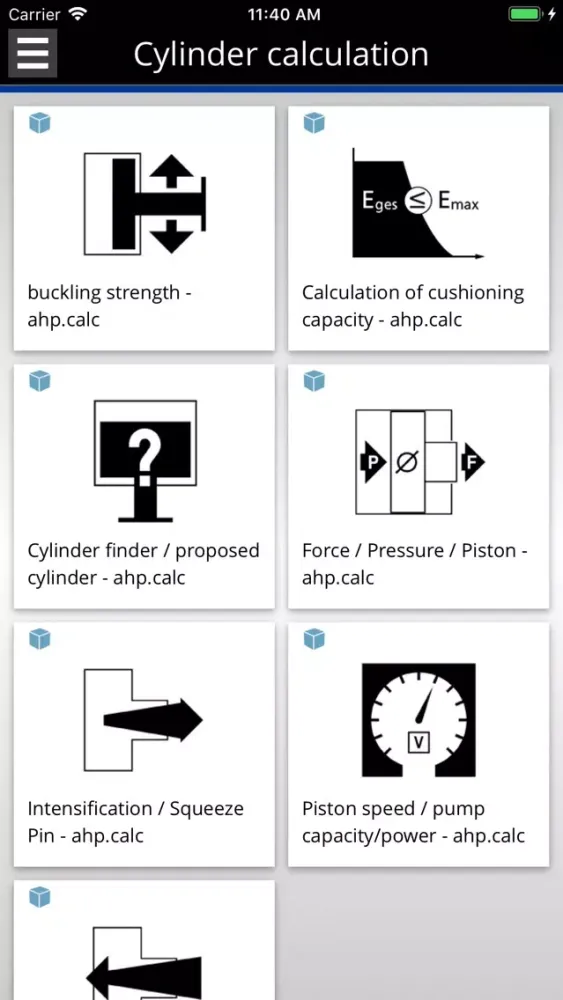Tangkapan layar Hydraulics calculator