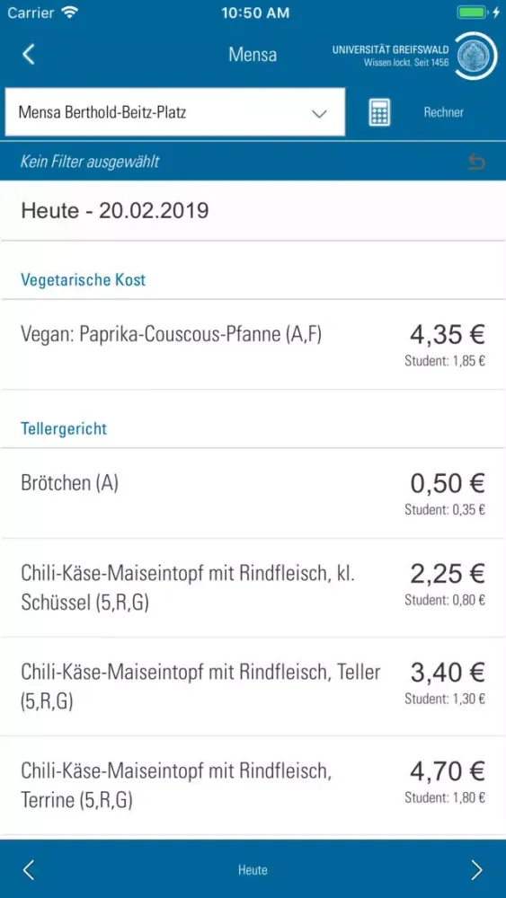 Capturas de pantalla de Universität Greifswald