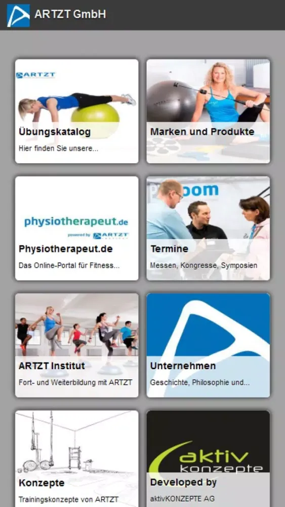 Capturas de pantalla de ARTZT GmbH - Produkte für Sport und Gesundheit