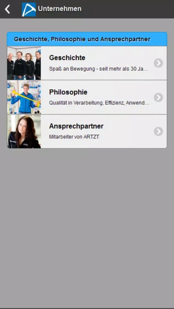 Capturas de pantalla de ARTZT GmbH - Produkte für Sport und Gesundheit
