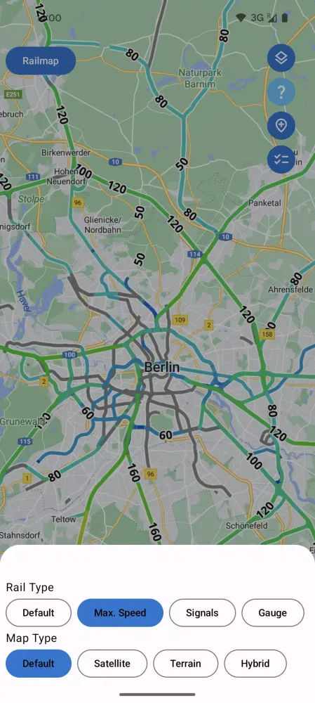 Ảnh chụp màn hình của Railmap