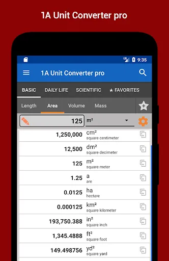 Capturas de tela do 1A Unit Converter pro