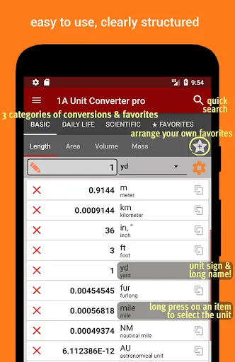 Capturas de tela do 1A Unit Converter pro