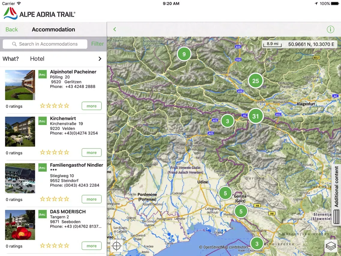Tangkapan skrin Alpe Adria Trail iPad 