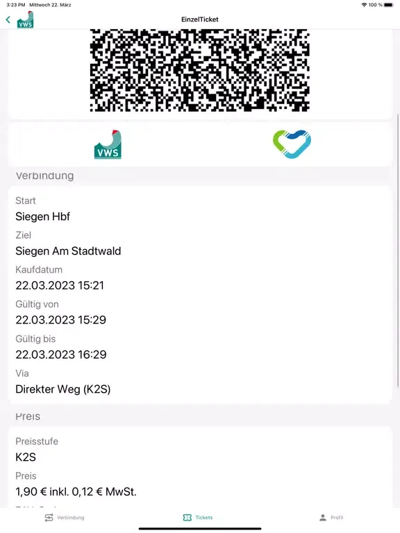 VWS Tickets iPad 应用截图
