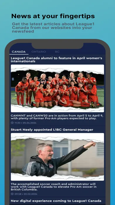 Captures d'écran de League1 Canada
