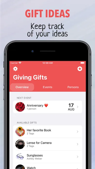 Zrzuty ekranu Giving Gifts - Idea Planner