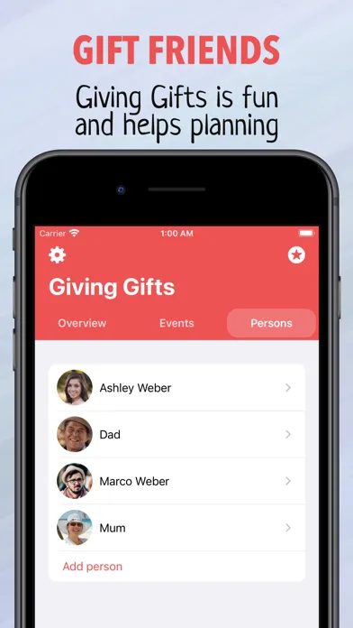 Zrzuty ekranu Giving Gifts - Idea Planner