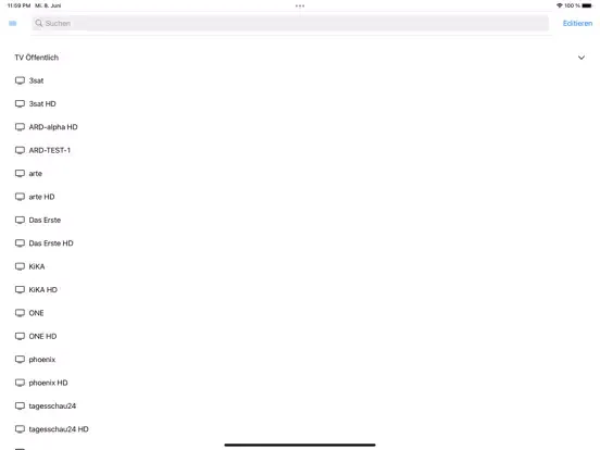 Ảnh chụp màn hình của SAT>IP>Mobile iPad 