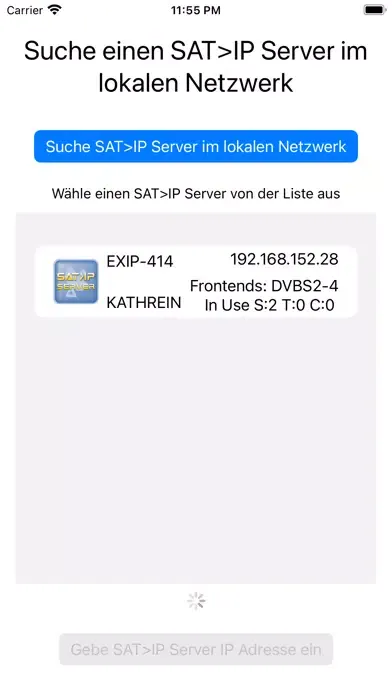 Ảnh chụp màn hình của SAT>IP>Mobile