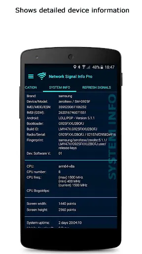 Captures d'écran de Network Signal Info Pro