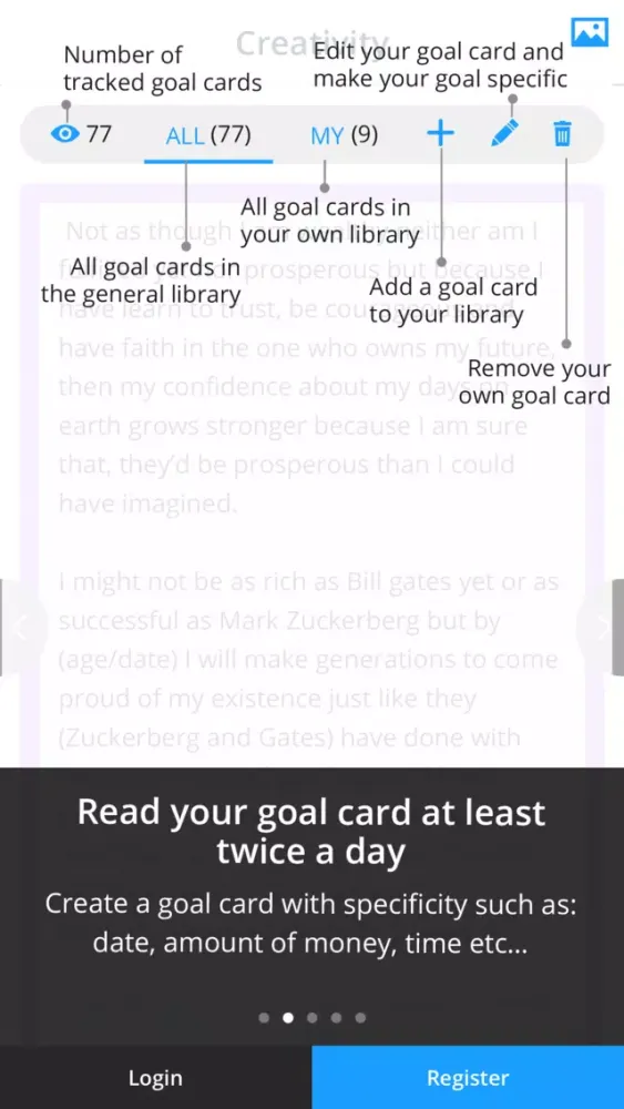 Capturas de pantalla de iGoalCard: Daily Life Planner & Goals Tracker