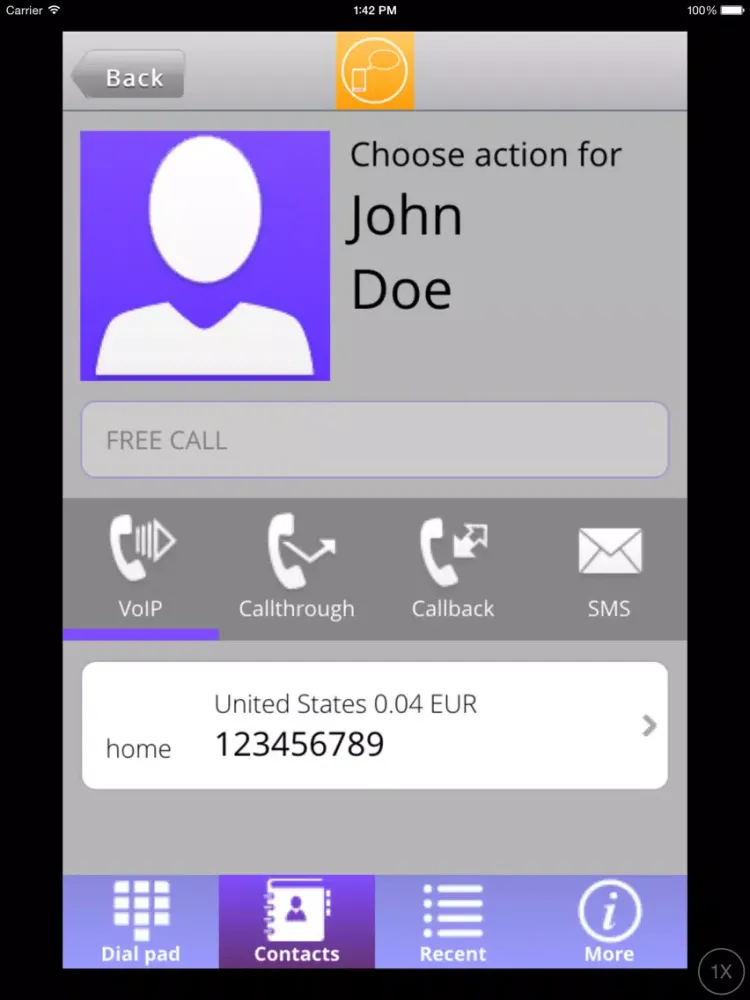VIMAK AppCall iPad  স্ক্রিনশট