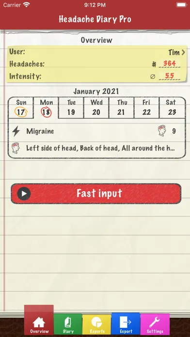HeadacheDiary - Lite Screenshots