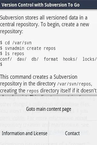 Screenshot di Version Control with Subversion To Go
