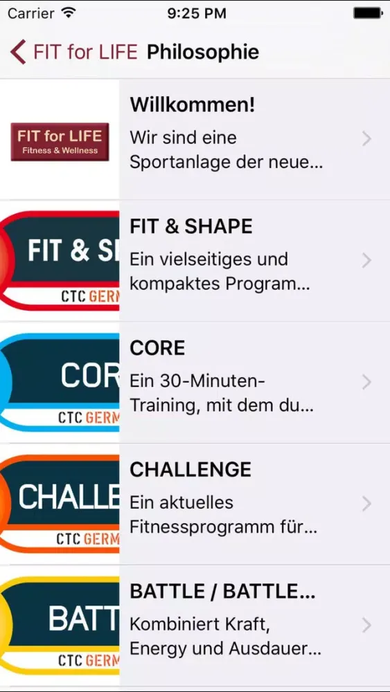 Ảnh chụp màn hình của FIT for LIFE Gladenbach