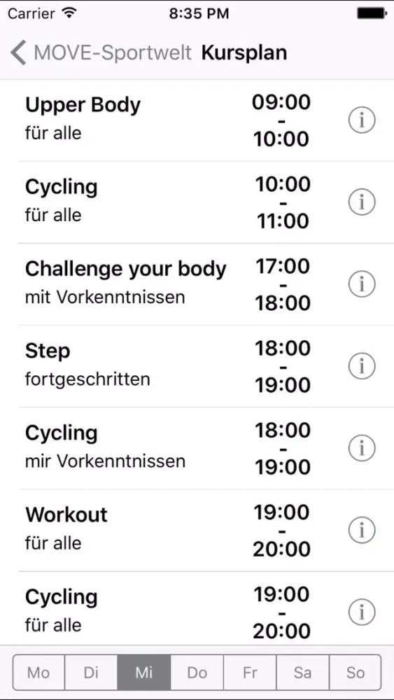 Ảnh chụp màn hình của MOVE-Sportwelt