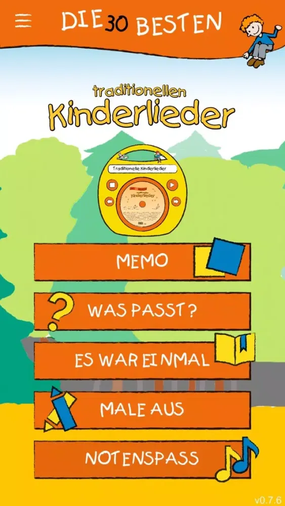 ภาพหน้าจอของ Die 30 besten traditionellen Kinderlieder
