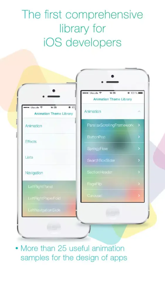 Animation Themes Library - over 25 selected and constantly updated animation samples for apps Screenshots