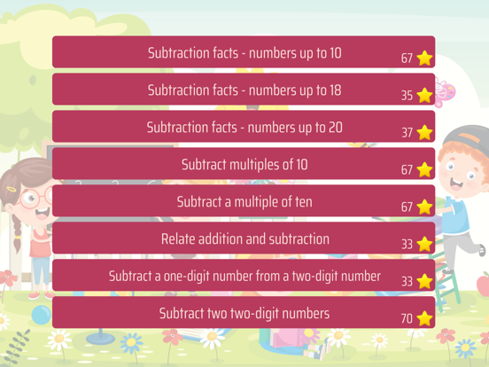 Capturas de tela do First grade Math - Subtraction iPad 