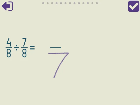 Tangkapan layar Dividing Fractions Trainer iPad 