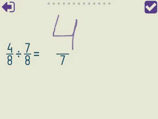 Tangkapan layar Dividing Fractions Trainer iPad 