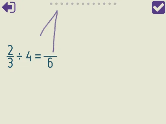 Tangkapan layar Dividing Fractions Trainer iPad 