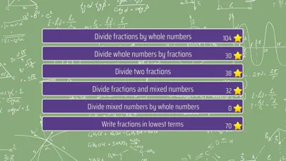 Tangkapan layar Dividing Fractions Trainer