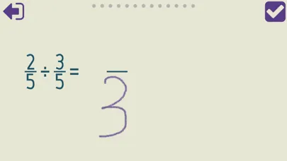 Tangkapan layar Dividing Fractions Trainer