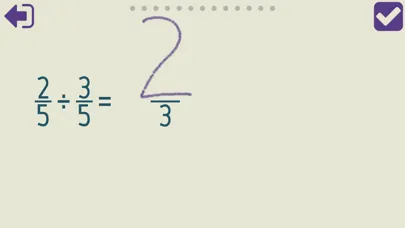 Tangkapan layar Dividing Fractions Trainer