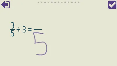 Tangkapan layar Dividing Fractions Trainer