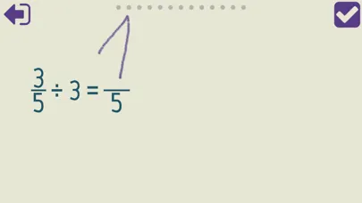 Tangkapan layar Dividing Fractions Trainer