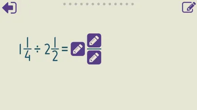 Tangkapan layar Dividing Fractions Trainer