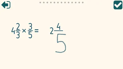 Capturas de tela do Multiplying Fractions Trainer