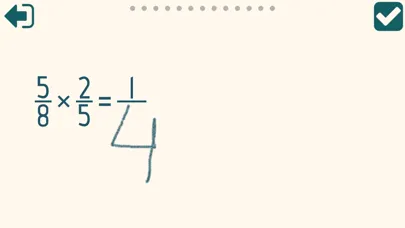 Capturas de tela do Multiplying Fractions Trainer