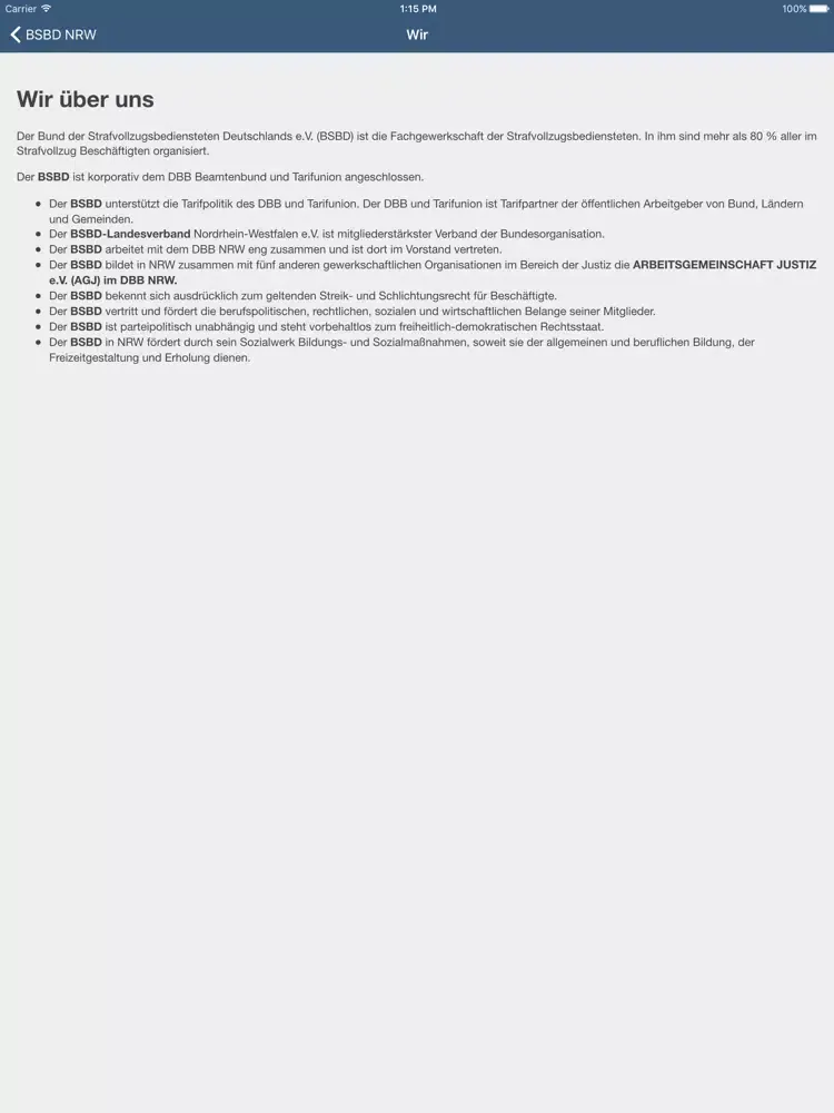 BSBD NRW e.V. iPad 应用截图