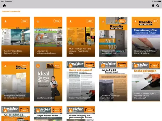 Racofix® iPad  Screenshots