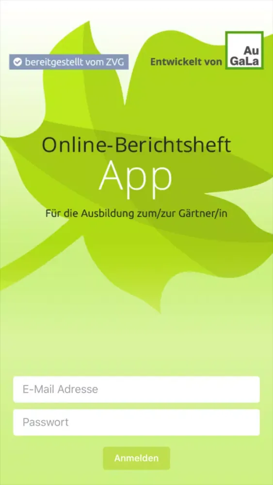 Скриншоты Online-Berichtsheft Gärtner