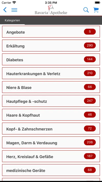 Zrzuty ekranu Bavaria Apotheke
