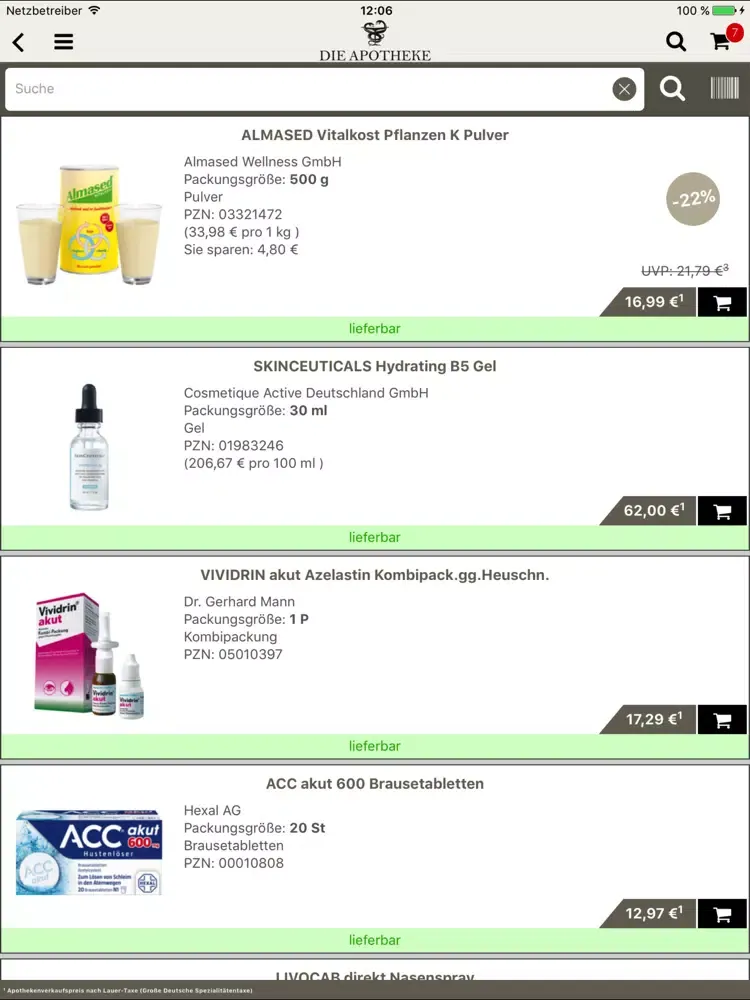 Capturas de tela do DIE APOTHEKE AM DERMATOLOGIKUM iPad 