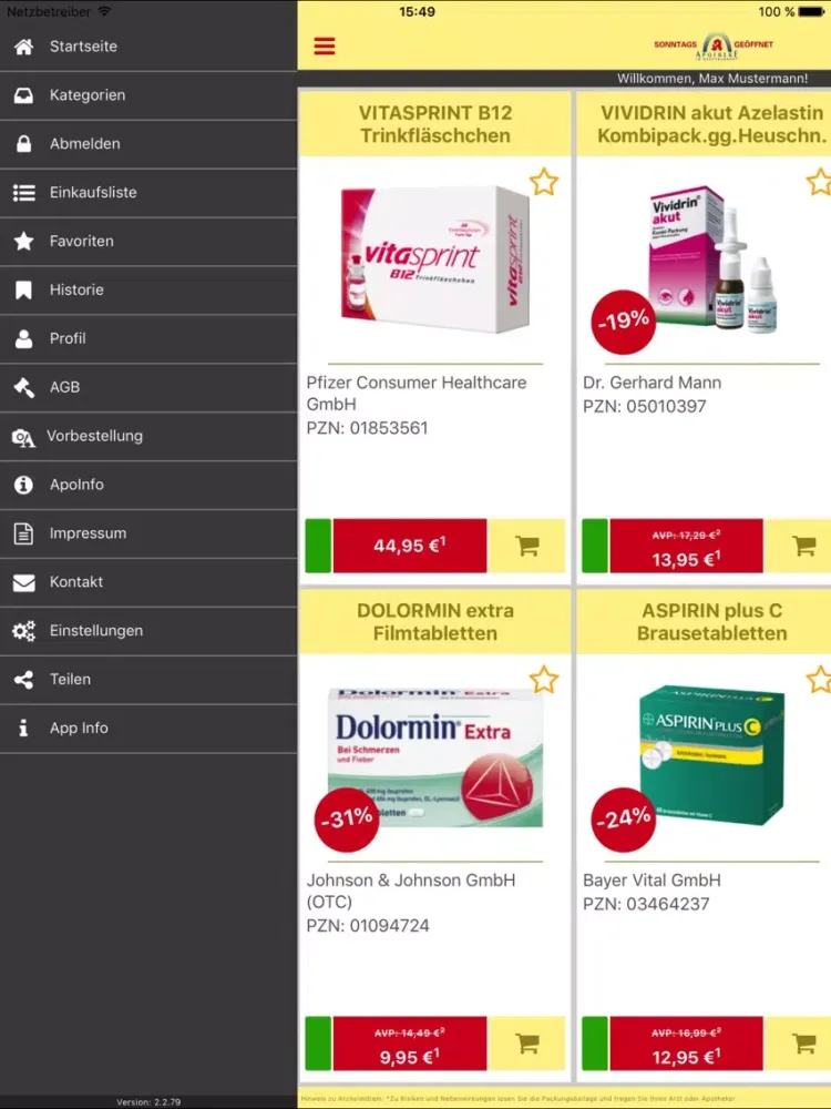Apotheke im HBF Darmstadt iPad  Screenshots
