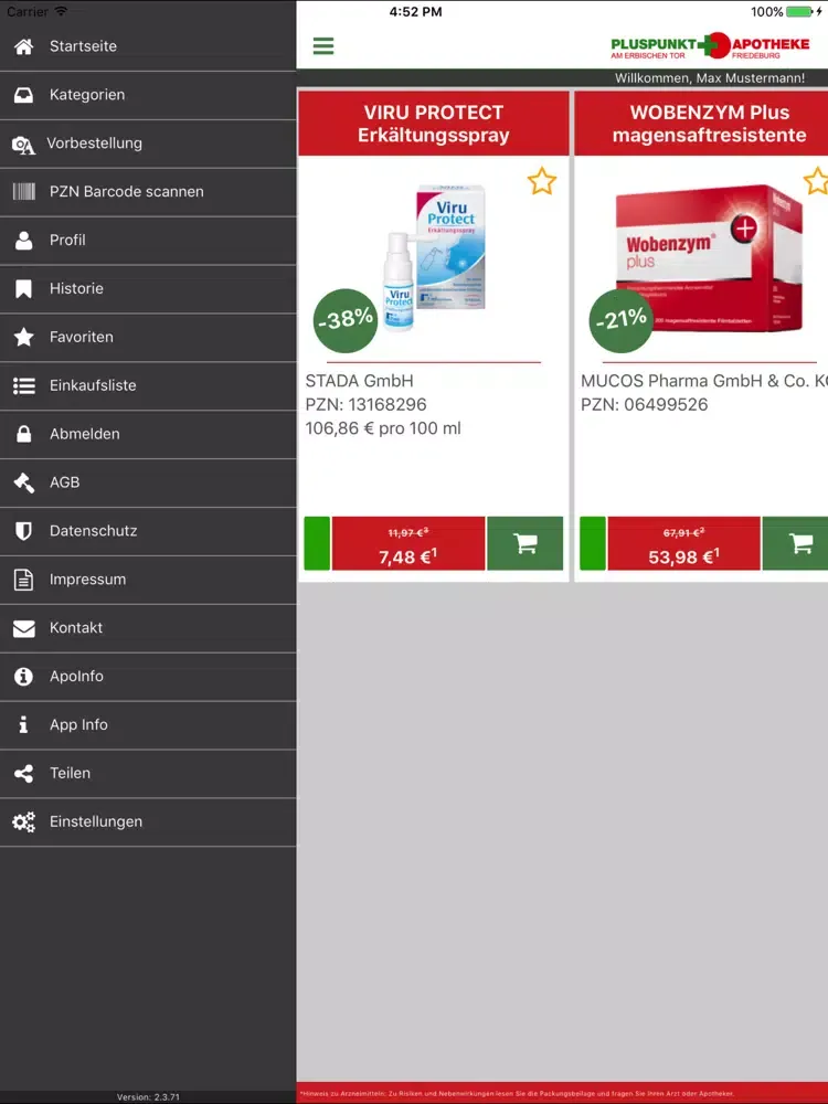 Pluspunkt Apotheken Freiberg iPad  سکرین شاٹس