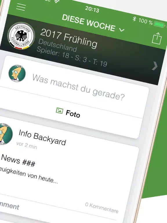 Ảnh chụp màn hình của Club House Team iPad 